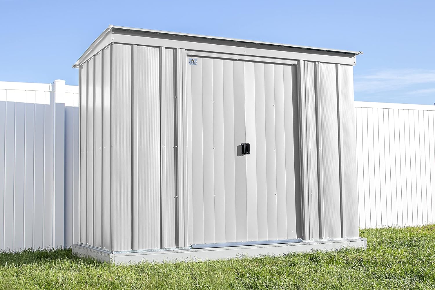 Arrow Classic Steel Storage Shed, 8x4, Flute Grey