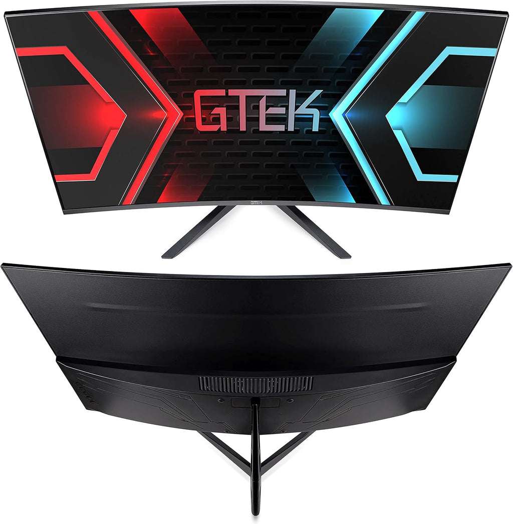 GTEK F2740C 27-Inch Curved Frameless Gaming Monitor Full HD 1920 x 1080P, 1800R, VA 1ms MPRT, 240Hz, FreeSync, Speakers, DisplayPort/HDMI/Type-C, VESA (Renewed)