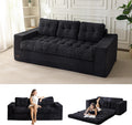 MAXYOYO Convertible Sofa Bed, Pull Out Oversized Loveseat Sleeper Sofa, 2 in 1 Folding Couch Bed, Fold Out Floor Couch with Pillows for Living Room Bedroom Lounge, Black