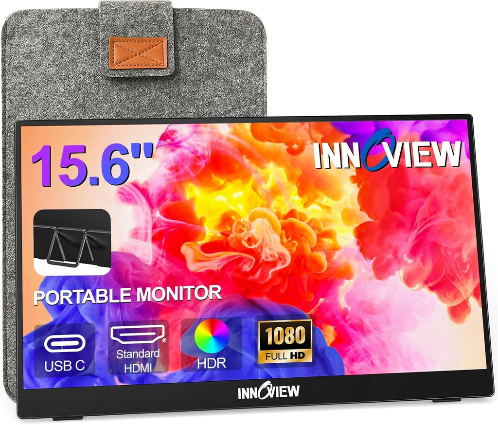 InnoView 15.6 Inch 1080P 1200:1 Portable Monitor and 14 Inch 4K OLED Portable Screen