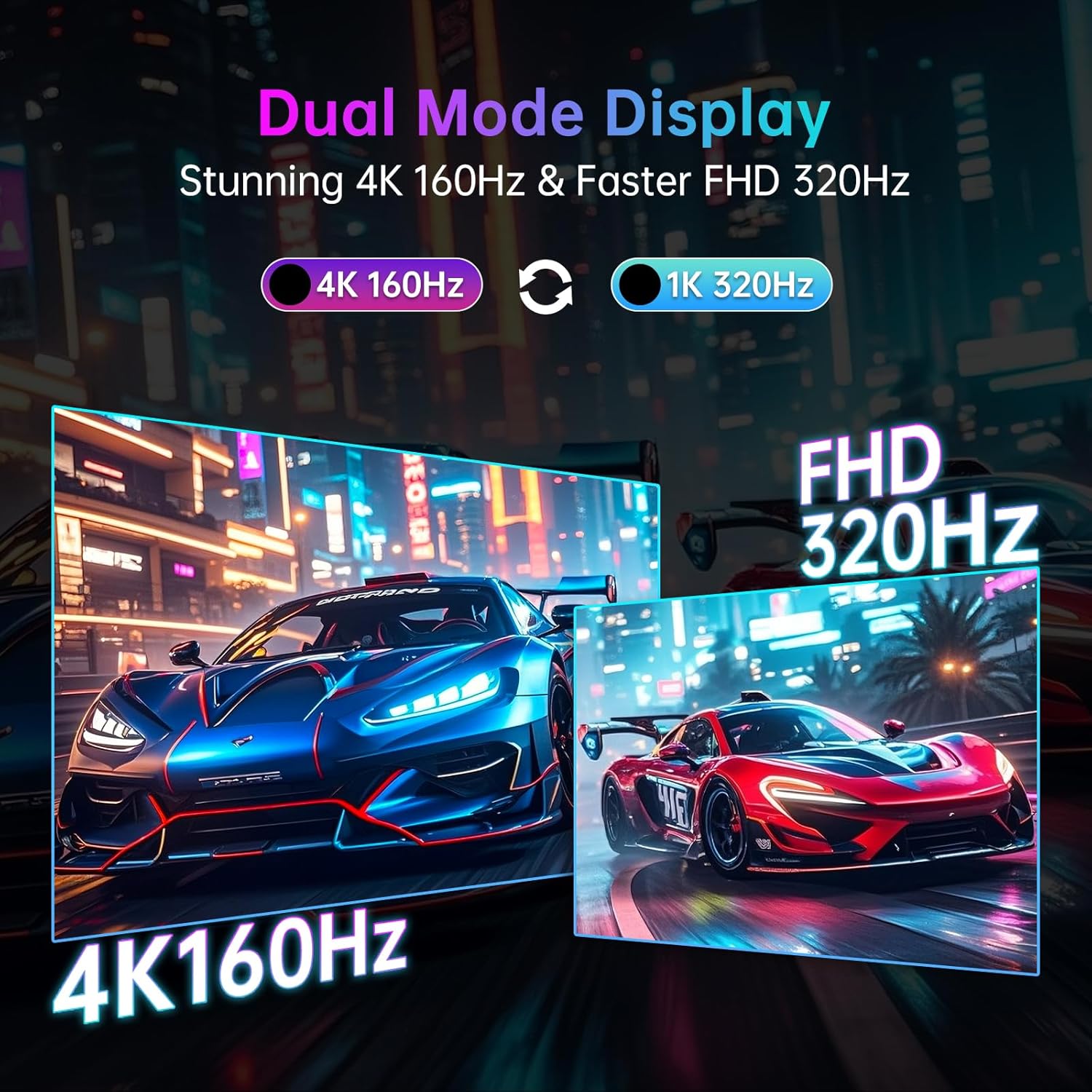 KTC 27 Inch 4K Gaming Monitor, Dual Mode UHD 160Hz & FHD 320Hz, Fast IPS, HDR400, Adaptive Sync, 90W Type-C, HDMI 2.1 & DP 1.4, Height Adjustment PC Monitor, VESA, KVM Support, H27P6