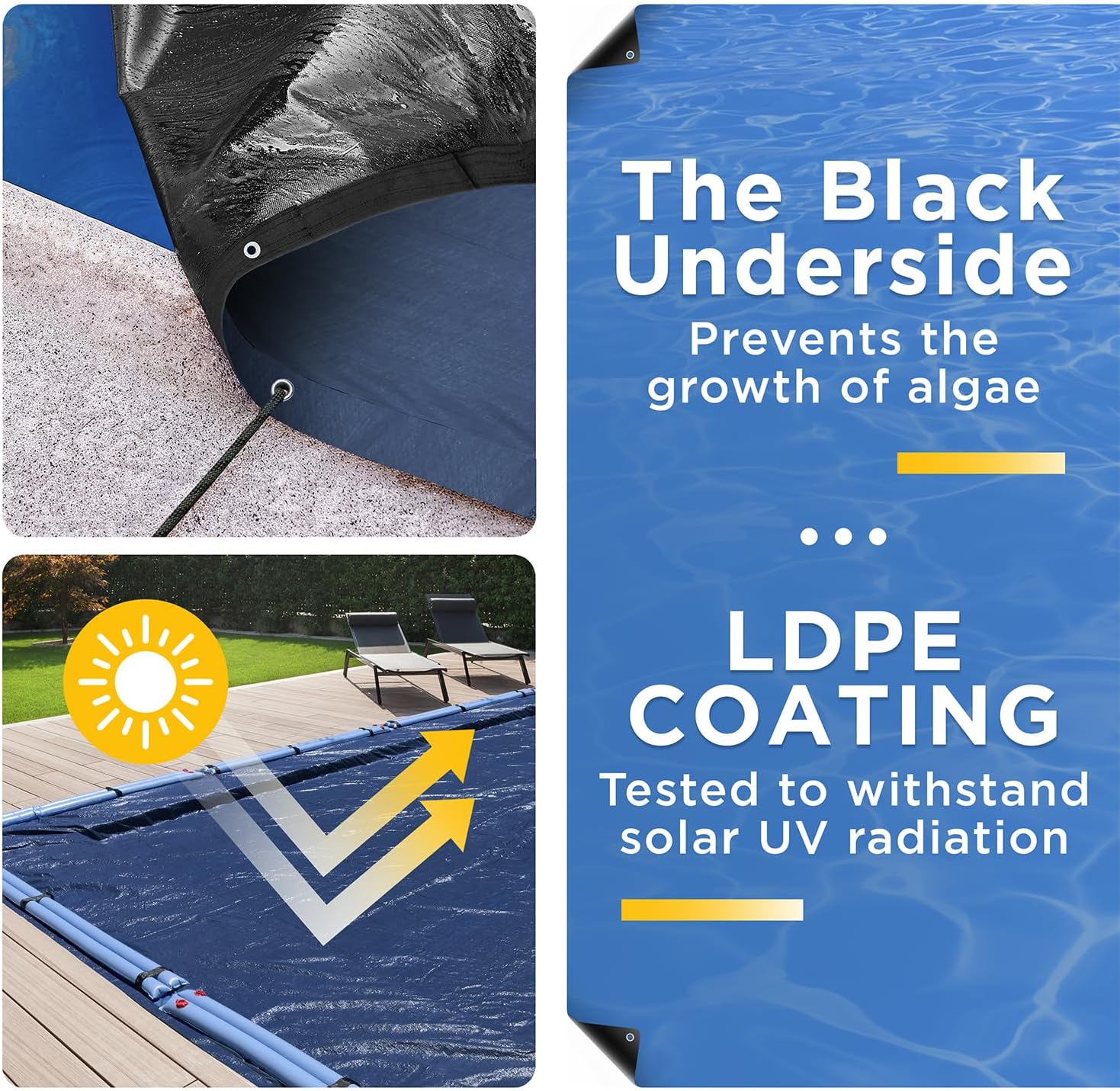 30-Ft x 50-Ft Pool Cover for Inground Pools - Rectangle Winter Pool Cover for Inground Pools, Extra Thick Material and Durable Design, Cold and UV-Resistance, Easy Installation, Navy Blue