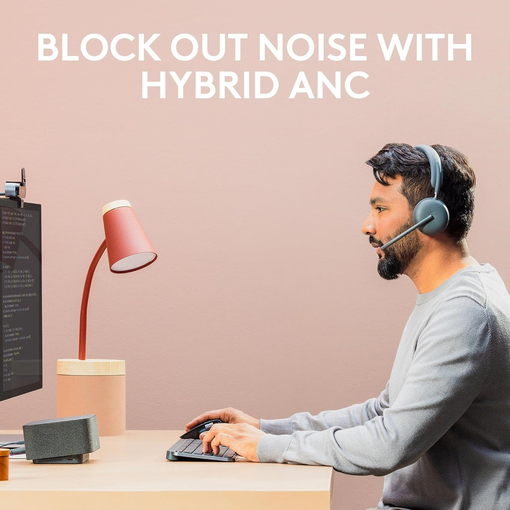Logitech Zone 950 Premium Noise Canceling Headset with Hybrid ANC, Bluetooth, USB-C, USB-A, Certified for Zoom, Google Meet, Google Voice, and Fast Pair - Graphite