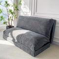 MAXYOYO Folding Sofa Bed, Extra Thick and Long Floor Sofa Convertible Sleeper Chair with Washable Cover, Floor Couch Lounge Bean Bag Bed for Living Room, Dark Grey, 39x95 Inch