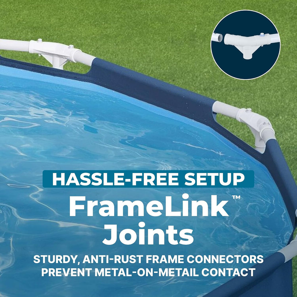 Bestway Steel Pro 12 feet x 30 inches Round Above Ground 1,710 Gallon Pool Set with DuraPlus Liner, 530 Gallon Pool Filter, and Repair Patch