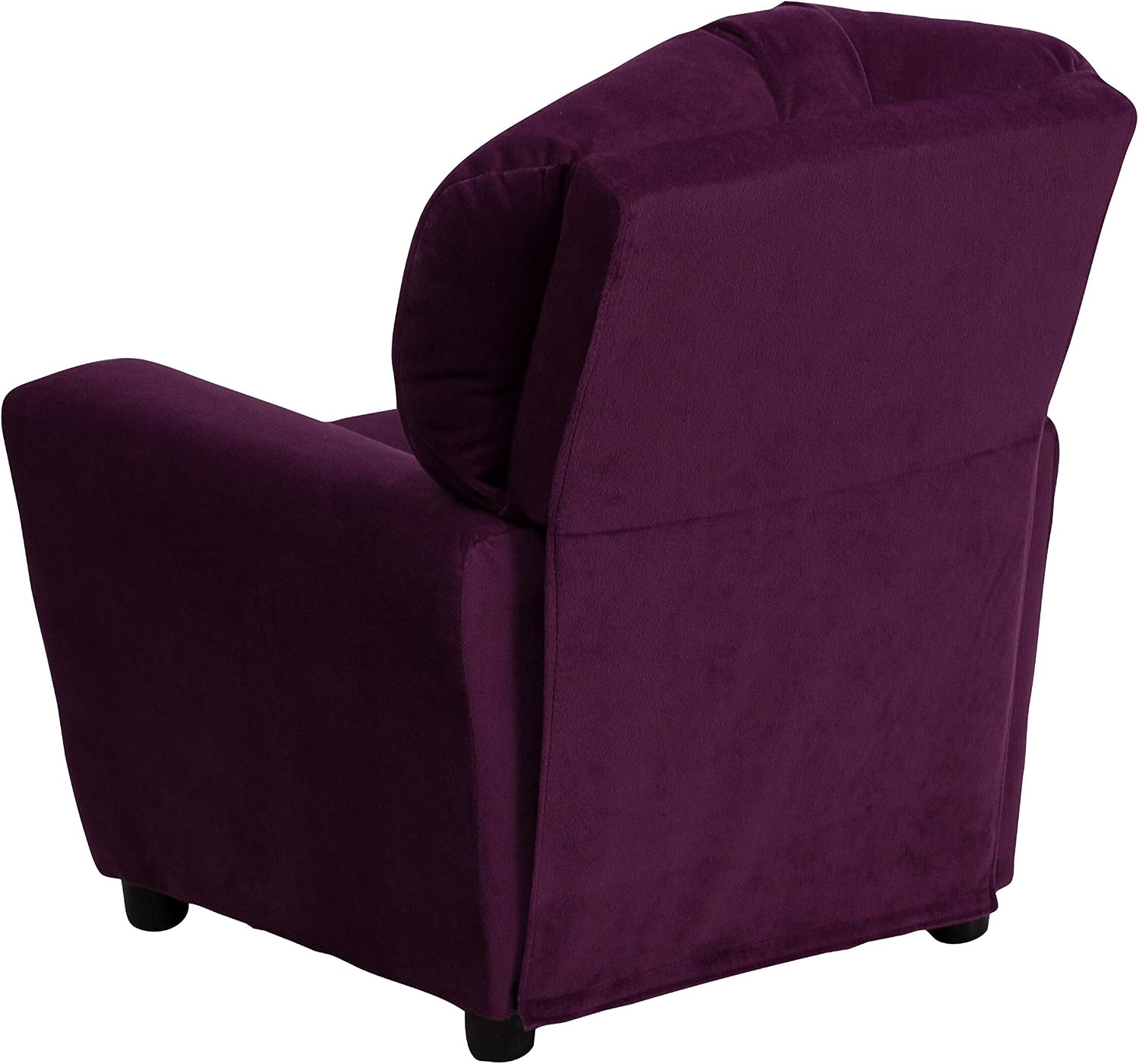 Flash Furniture Chandler Microfiber Kids Recliner with Cup Holder and Safety Recline, Contemporary Reclining Chair for Kids, Supports up to 90 lbs., Purple