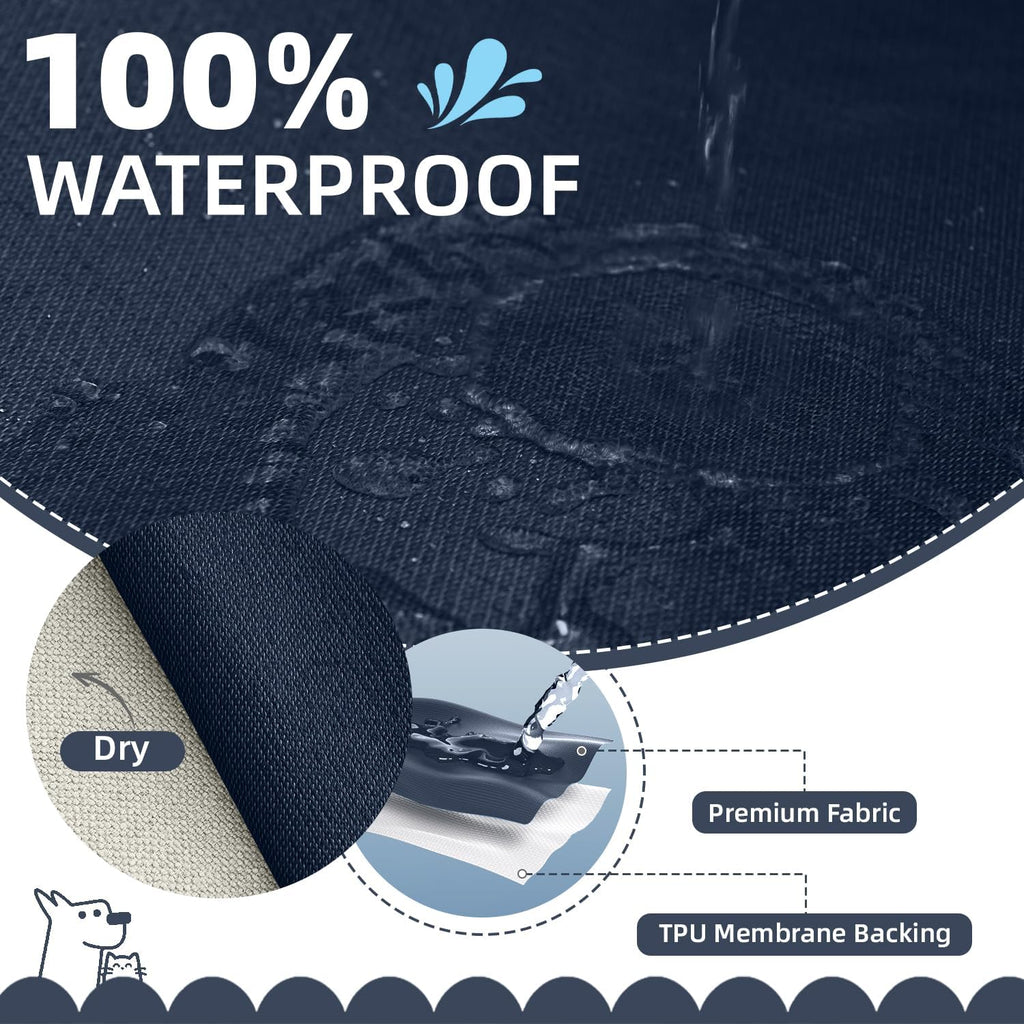 1OO% Waterproof Corner Sectional Couch Covers L Shape Chenille Sectional Sofa Cover with Tassel Soft Thick Washable Sofa Slipcover Furniture Protector for Dogs Pets (91' x 252', Navy Blue)