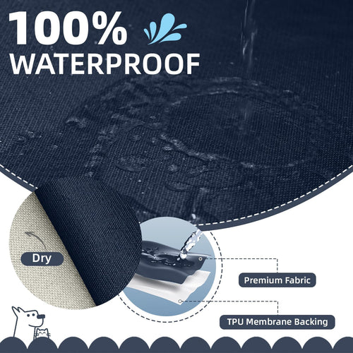 1OO% Waterproof Corner Sectional Couch Covers L Shape Chenille Sectional Sofa Cover with Tassel Soft Thick Washable Sofa Slipcover Furniture Protector for Dogs Pets (91' x 276', Navy Blue)