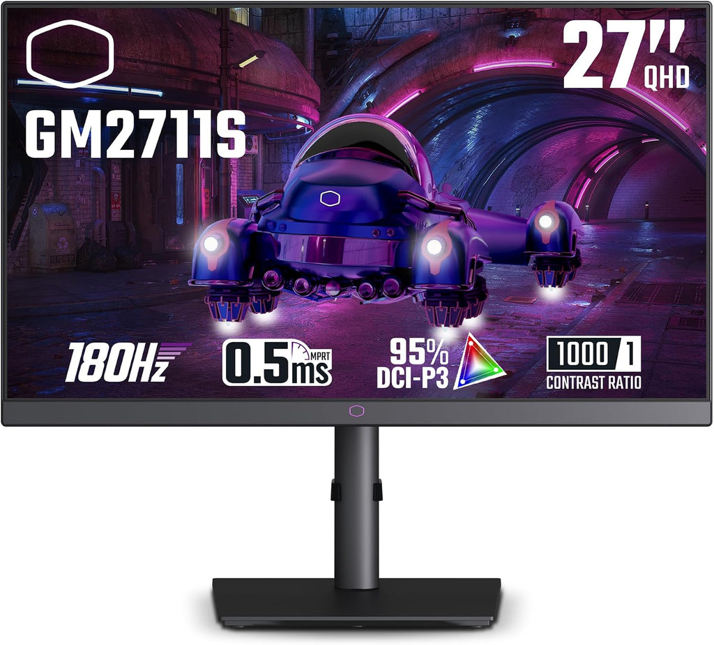 Cooler Master GM2711S 27' WQHD 2560 x 1440 Ultra-Speed IPS Gaming Monitor | Up to 180Hz | Up to 0.5ms | Adaptive Sync AMD|Nvidia | HDR Support | DP1.4 * 1 | HDMI2.0 * 2