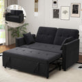 Black Convertible Sofa Bed: 3 in 1 Sleeper Sofa Couch Bed, Pull Out Couch with Adjustable Backrest, Velvet Convertible Loveseat Sleeper, for Living Room