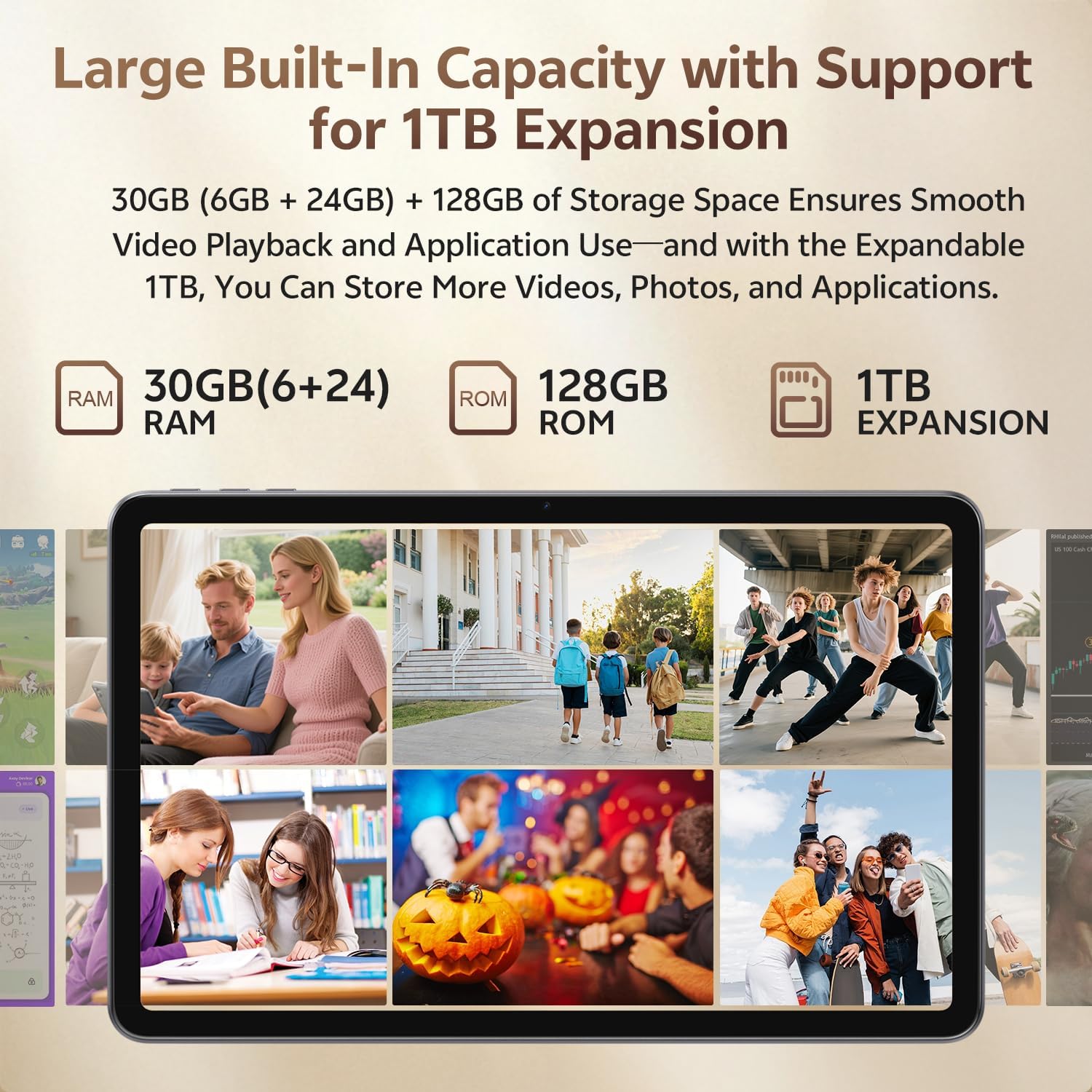SVITOO 12 Inch Tablet, Android 16 Tablet 12 Inch Large Screen 2K Display, Octa-Core, 30GB RAM 128GB Storage 1TB Expandable, 13MP Dual Camera, 8800mAh, GPS, Dual Speakers, Face Unlock