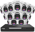 Defender AI Powered Sentinel Pro Turret 16CH NVR PoE Security Camera System, 16pc Metal Turret Cameras, 109° Wide Angle, IP66 Rated, Audio Recording, Web Viewing, 12TB HDD, Works w/Empower App