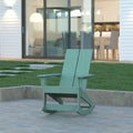 EMMA + OLIVER Harmon Adirondack Rocking Chair - Sea Foam Poly Resin - for Indoor/Outdoor Use - All Weather Materials - Easy Assembly - 350 lb. Weight Capacity