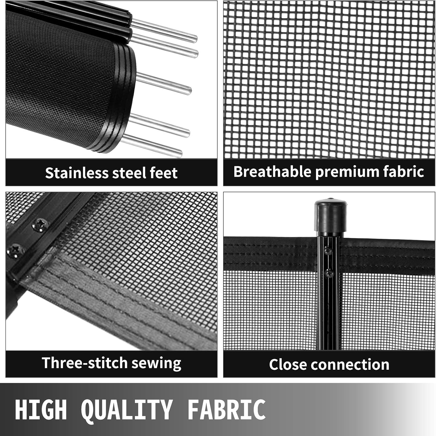 Happybuy Pool Fence, 4FTx 72FT DIY Pool Fences for Inground Pools, Removable Child Safety Pool Fencing, Swimming Pool Fence in Ground for Kids Safety, Black Pool Mesh to Protect Kids