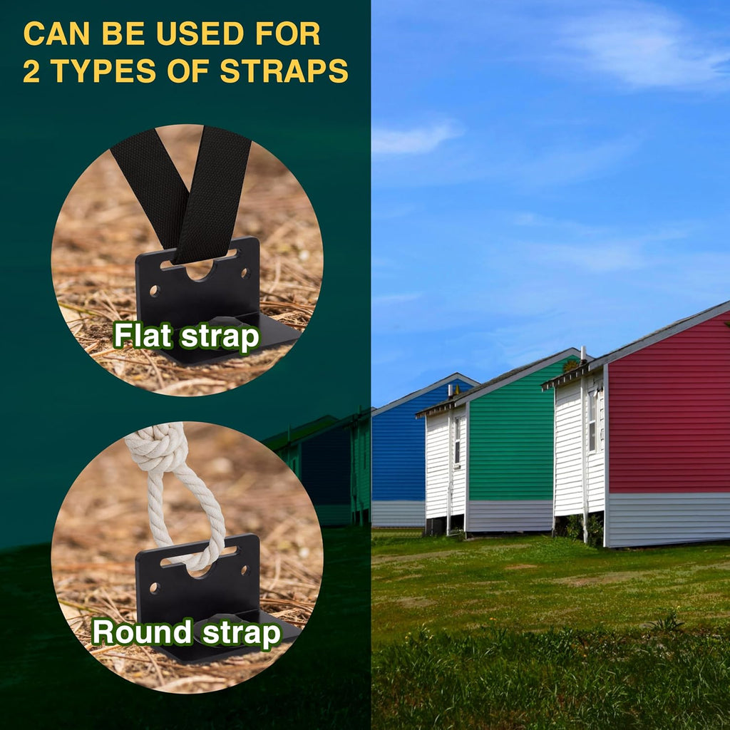 24' Mobile Home Anchors - Ground Anchor Screw in with Brackets and Adapter for Drill - Earth Anchors - Storage Shed and Swing Anchor Kits