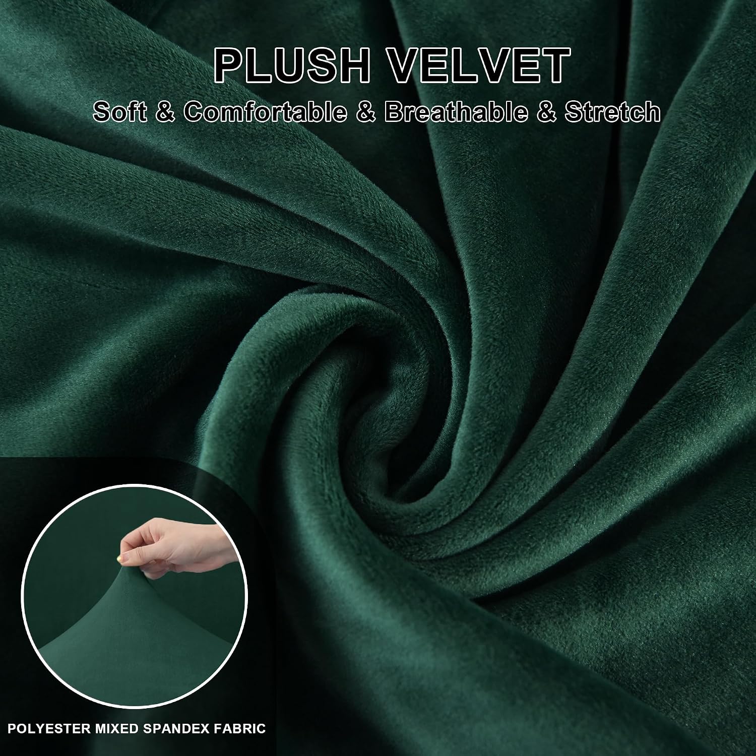 Couch Cover Velvet, Stretch Sofa Covers for Separate Main Cover/Backrests and Seat Cushions Couch Cover, for Living Room Furniture Slipcovers (Dark Green,Large Seat 9 Piece)