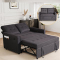 EJUNQ Pull Out Couch, Convertible Sofa Bed with USB and Reclining Backrest, Modern 3 in 1 Sleeper Sofa Couch Bed with Side Pockets, Comfortable Loveseat Sleeper for Small Spaces.(Dark Grey)