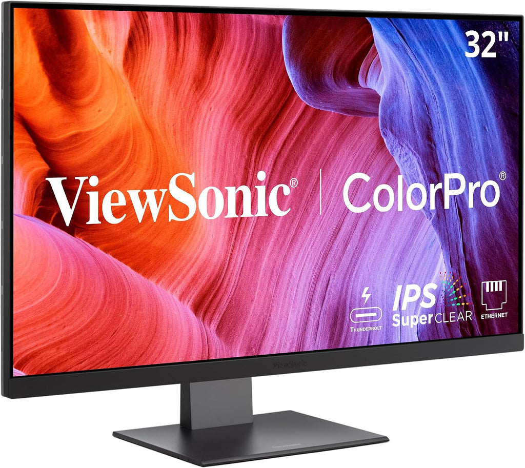 ViewSonic VP3276T-4K 32 Inch 4K ColorPro Monitor, IPS Display with 100% sRGB and Pantone Validated for Mac Studio and MacBook Pro, Advanced Ergonomics, Thunderbolt 4, HDMI, and DisplayPort Inputs