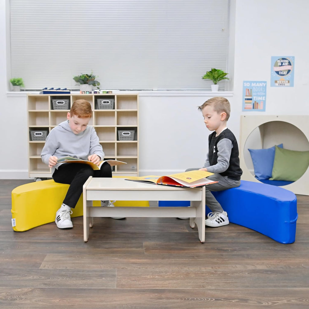 Children's Factory Happy Rocker, Flexible Classroom Seating, Active Seating for Young Learners, Banana Chairs for Kids, Yellow