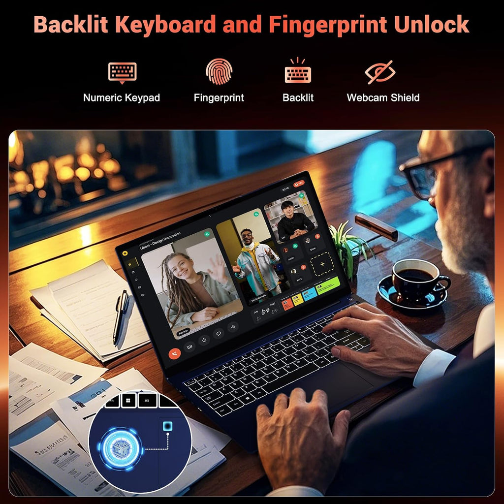 15.6' IPS FHD-Gaming-Laptop, AMD Ryzen 7 8745HS 16GB DDR5 RAM 1TB SSD (8C/16T, up to 4.9GHz) Radeon 780M Graphics Business Computer with 100W Type-C Backlit Keyboard, Fingerprint USB-C 4.0