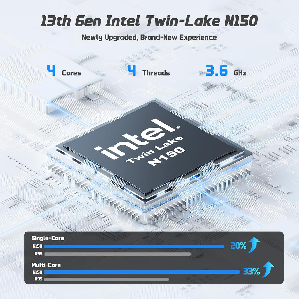 NIMO 15.6' IPS FHD-Student-Laptop, 16GB RAM 1TB SSD Intel N150(Beat i3-10110U, Up to 3.6GHz) Computer with 65W Type-C, Fingerprint, Backlit Keyboard, Wi-Fi 6, BT5.2, for Business and Home