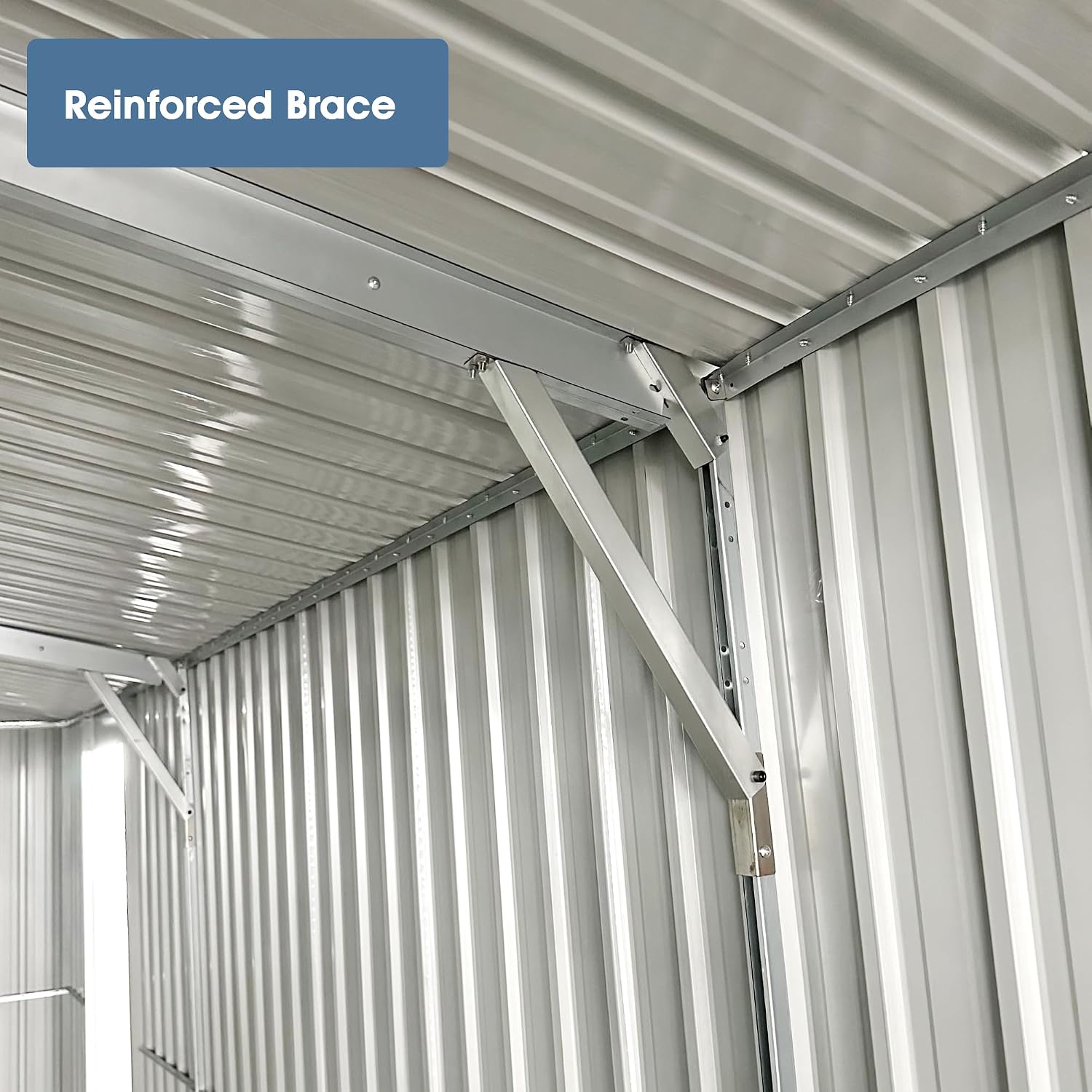 Metal Sheds, Outdoor Storage Shed, Large Metal Garage Shed with 2 Doors and 4 Vents, 13x20ft Dark Gray