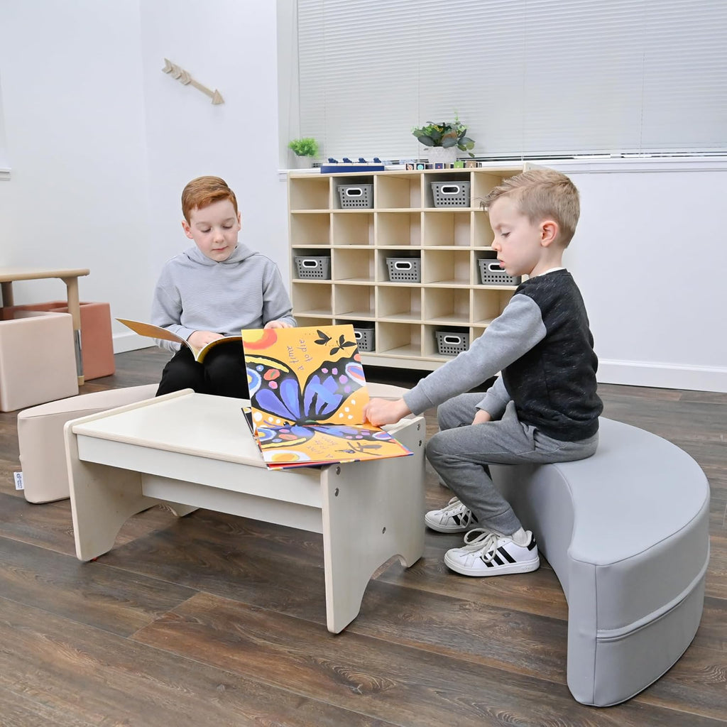Children's Factory Happy Rocker, Flexible Classroom Seating, Active Seating for Young Learners, Banana Chairs for Kids, Gray