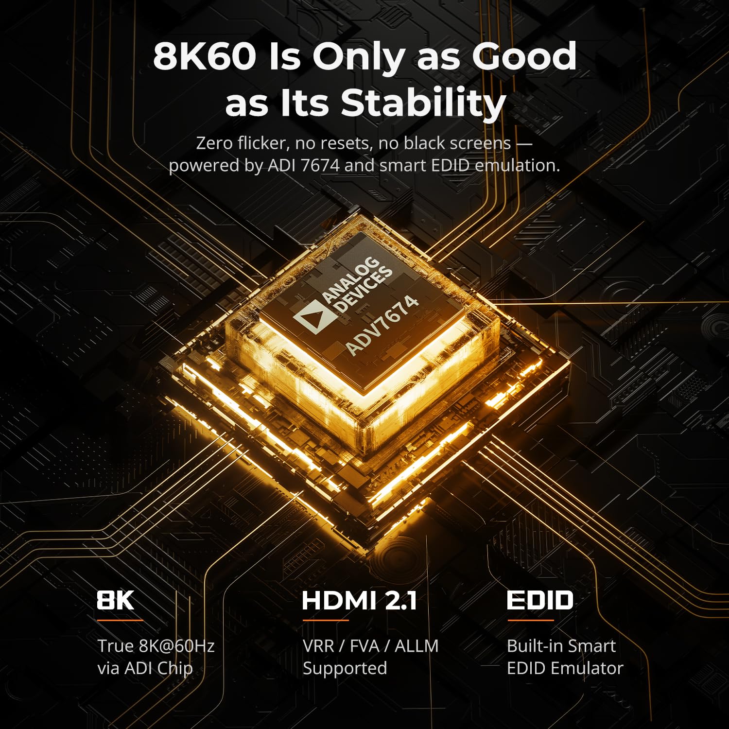 TESmart 8K@60Hz HDMI KVM Switch 1 Monitor 4 Computers USB 3.0, KVM Switch 4 Port 4K@144Hz for Gaming, Custom Hotkey Switch, EDID, Audio&Microphone, ADI Chip and All Input Cables