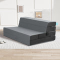 LIKIMIO Folding Mattress Full, High Density Foam Mattress with Breathable and Washable Cover & Storage Bag, 4 Inch Foldable Mat Topper for Camping, RV and Yoga, Handle Design, Gray