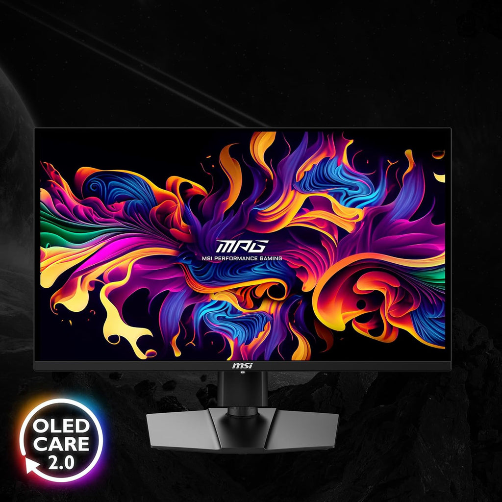 MSI MPG 271QRX QD-OLED Gaming Monitor, 27' OLED, 2560 x 1440 (QHD), 0.03ms Response Time, 360Hz, True Black HDR 400, HDMI, DP, USB-C, Tilt, Height (Renewed)