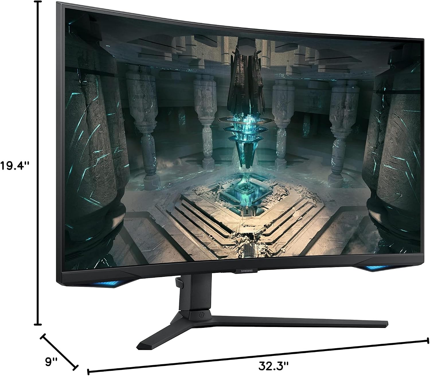 Samsung 32' Odyssey G65B QHD 240Hz 1ms (GTG) HDR 600 Gaming Hub 1000R Curved Gaming Monitor,Black (Renewed)