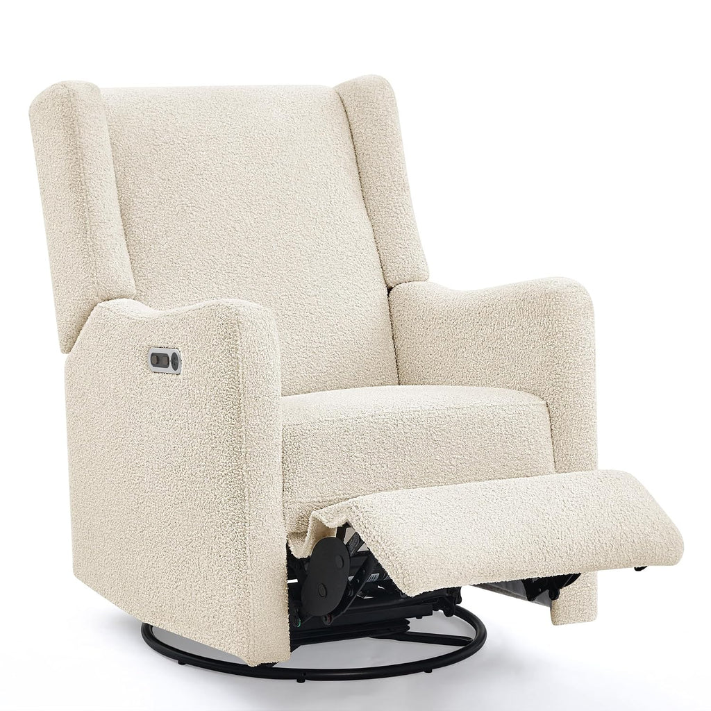 Delta Children Mercer Electronic Power Recliner and Swivel Glider with USB-A and Type-C Ports - Greenguard Gold Certified - Stain-Resistant Performance Fabric is Oeko-TEX Standard 100 Certified, Shell