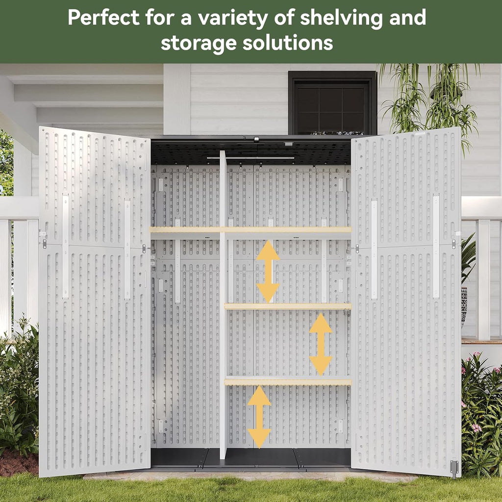 Aoxun Shelves Kit for Storage Shed(Only Shelves), Compatible with 61 Cu.Ft Outdoor Storage Shed