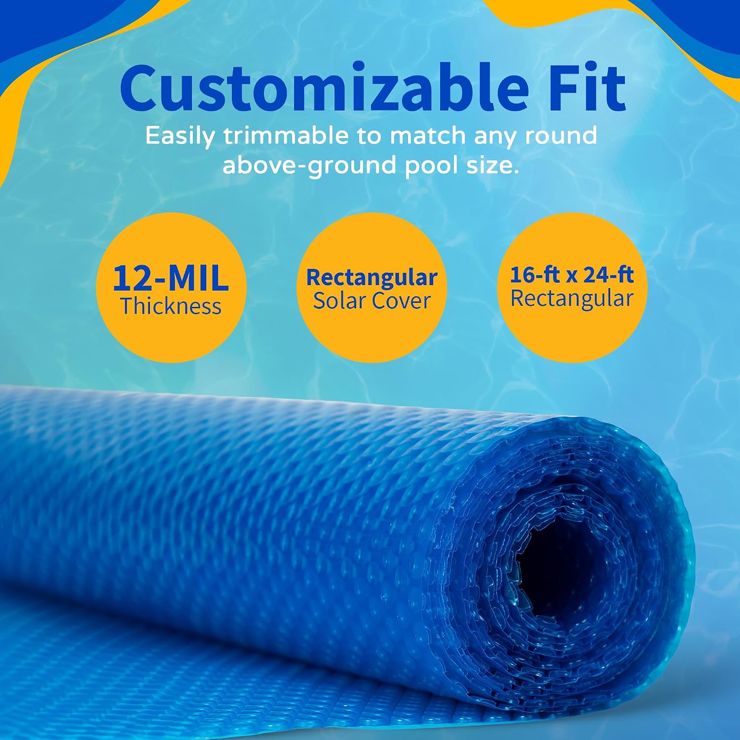 12-mil Solar Blanket Rectangular 16' x 24' In-Ground Pools – Blue Wave