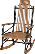Amish-Made Large 9-Slat Natural-Stained Oak and Hickory Rocking Chair