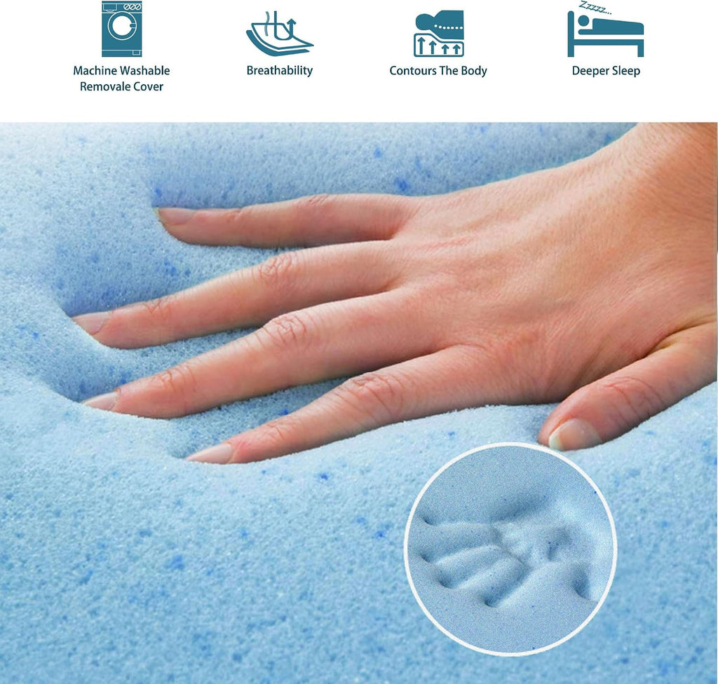 4.7 Inch Memory Foam Mattress Replacement with Washable Cover for Sleeper Sofa and Couch Beds, Queen Size, CertiPUR-US Certified (Sofa Not Included)