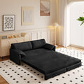 66' Sleeper Sofa Bed Queen Size, 3-in-1 Convertible Couch, Modern Pull Out Couches, Comfy Velvet Futon Sofa, Cloud Loveseat Lounge, Pillow Arm, for Small Spaces, Living Room, Apartment, Black