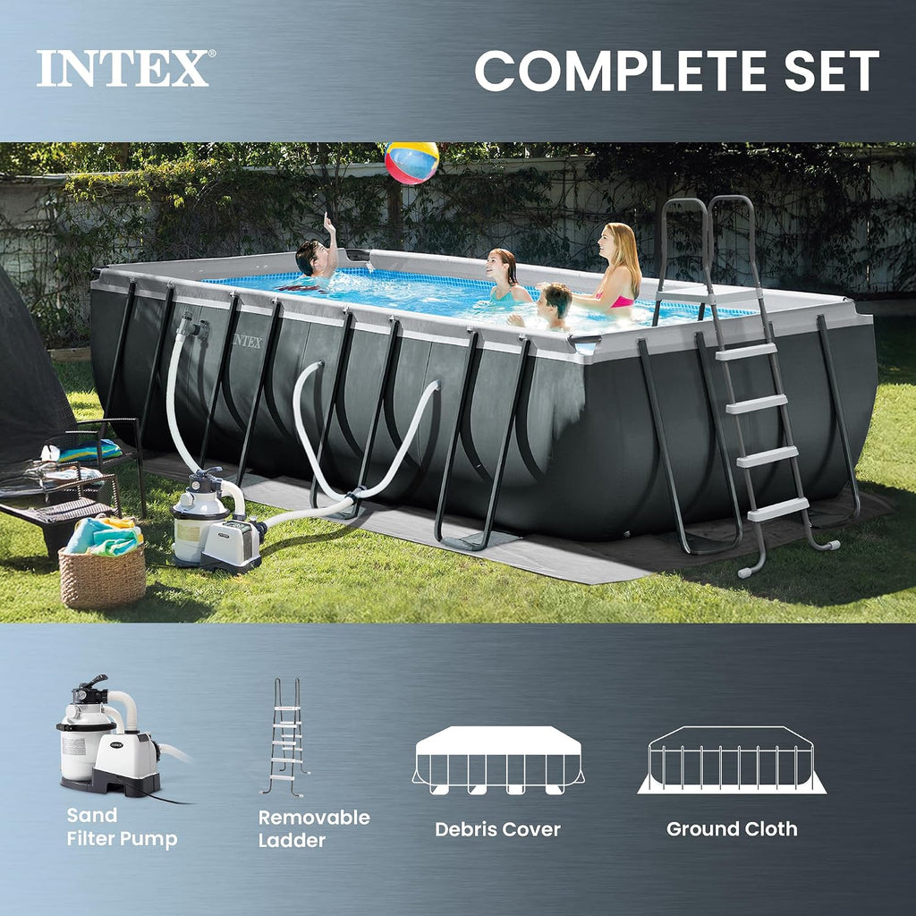 Intex 26355EH Ultra XTR 18ft x 9ft x 52in Above Ground Swimming Pool Set with Sand Filter Pump and OptiFlow 50lb Premium Filter Sand