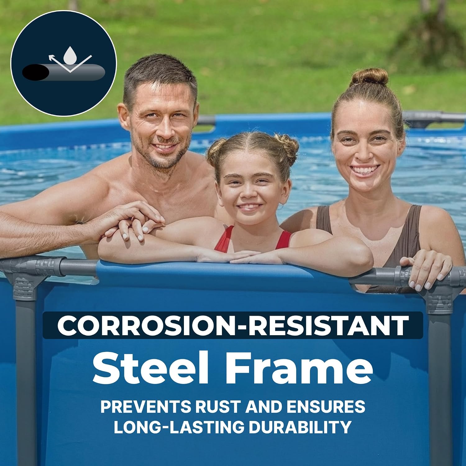Bestway Steel Pro MAX 14' x 42' Above Ground Pool, Round Metal Frame Outdoor Swimming Pool for Backyard, Blue, Pool ONLY