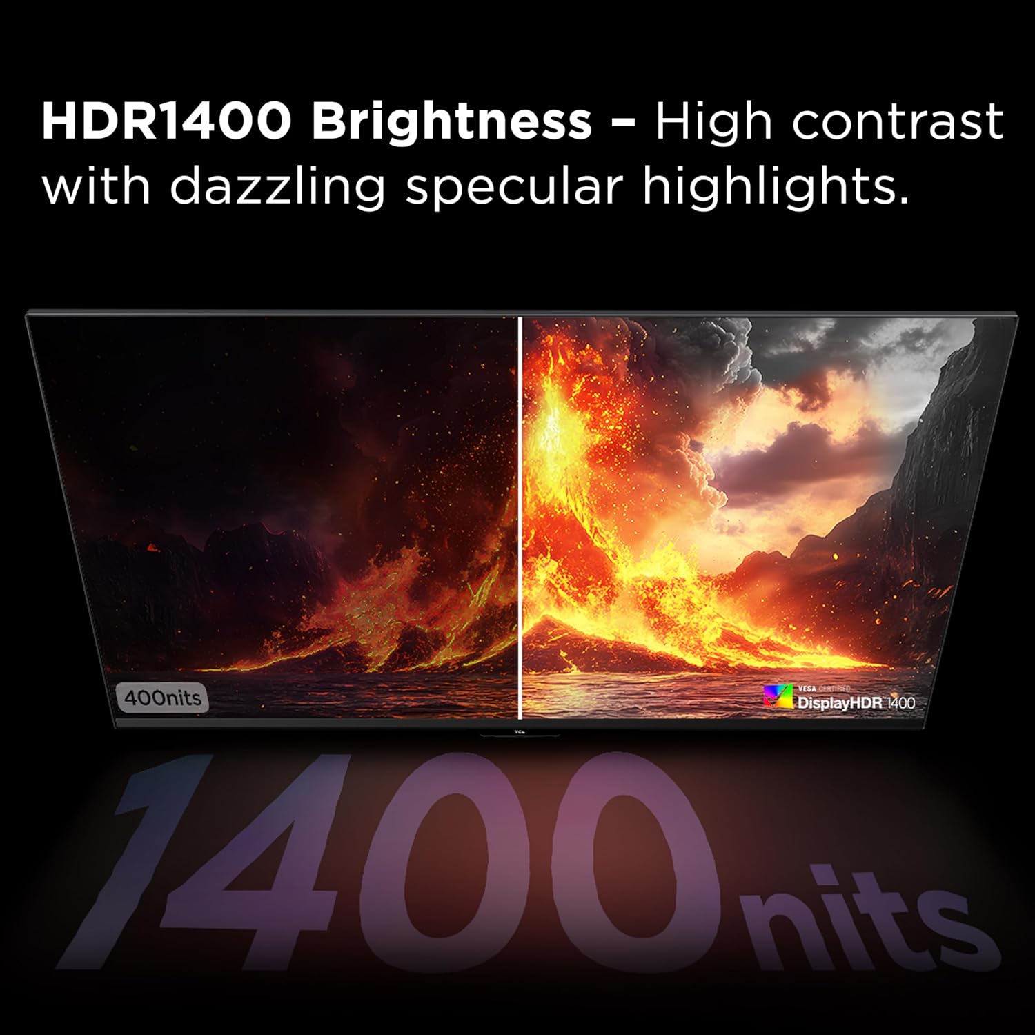 TCL 32' R84 Series 4K UHD HDR QD-Mini LED Gaming Monitor (32R84, 2025 Model) Halo Control System, 165Hz Refresh Rate, LD1400 Precise Dimming, HDR1400 Brightness, 1ms, AMD FreeSync, NVIDIA G-SYNC