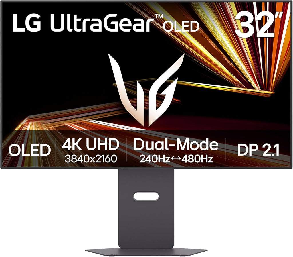 LG 32GX870A-B 32-inch Ultragear 4K UHD (3840 x 2160) OLED Gaming Monitor, Dual-Mode, 240Hz, 0.03ms, NVIDIA, AMD FreeSync Premium Pro, VESA Display HDR True Black 400, USB C, DP2.1 (Renewed)