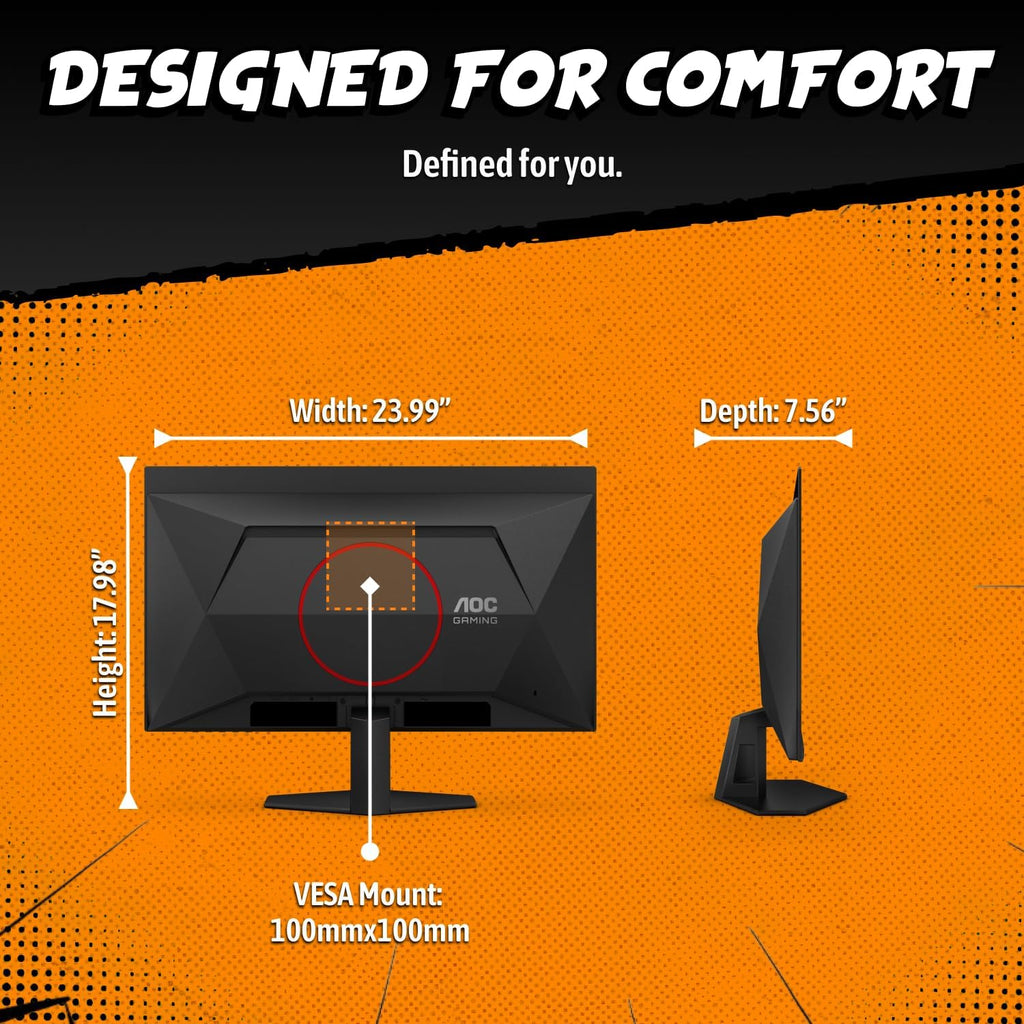 AOC Q27G40SDE New 27' QD-OLED Gaming Monitor, QHD 2560 x 1440, 360Hz 0.03ms, HDMI 2.0 x1, Display Port x1, NVIDIA G-Sync Compatible, Console Gaming Ready, 3-Year Zero-Bright-Dot