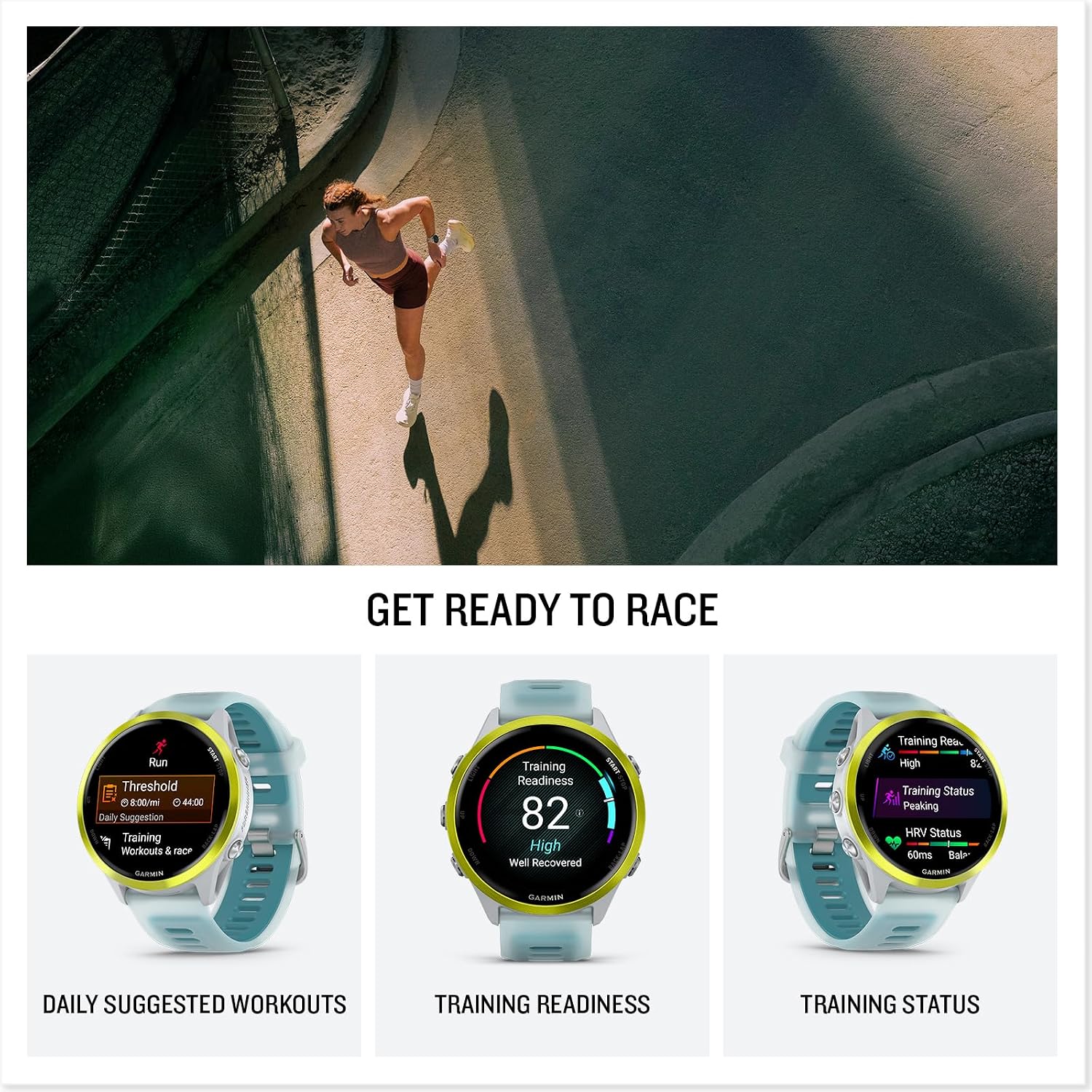 Garmin Forerunner 570 47mm GPS Running Smartwatch, Amp Yellow | Advanced Training & Recovery, Sleep Coach, Heart Rate, Download Music, Up to 11 Day Battery | Signature Series Charging Stand Bundle