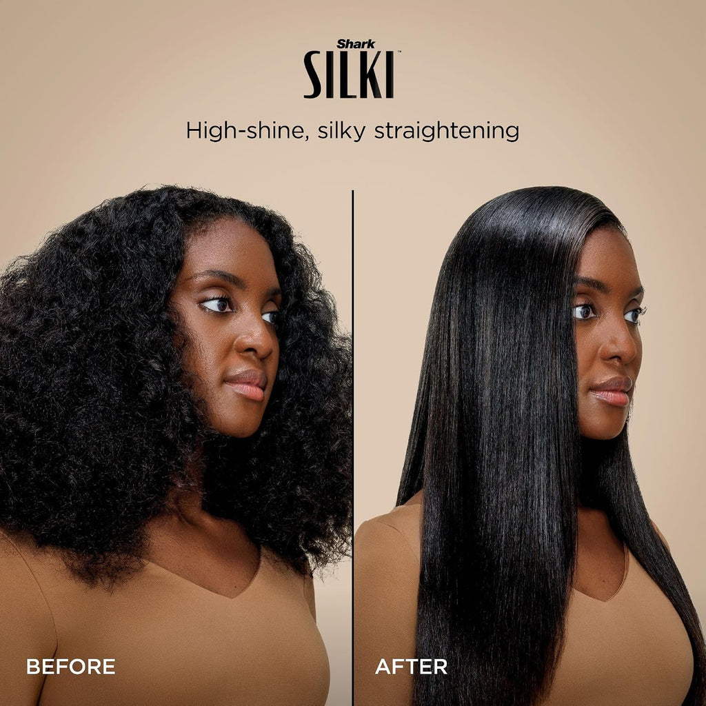 Shark Glam Ceramic & Powerful Air Styling & Drying System, with Silki Straightener & Glossi Air Glosser, for Drying, Curling, Air Straightening & Glossing, Pink, HD6051SPK (Straight & Wavy Hair)