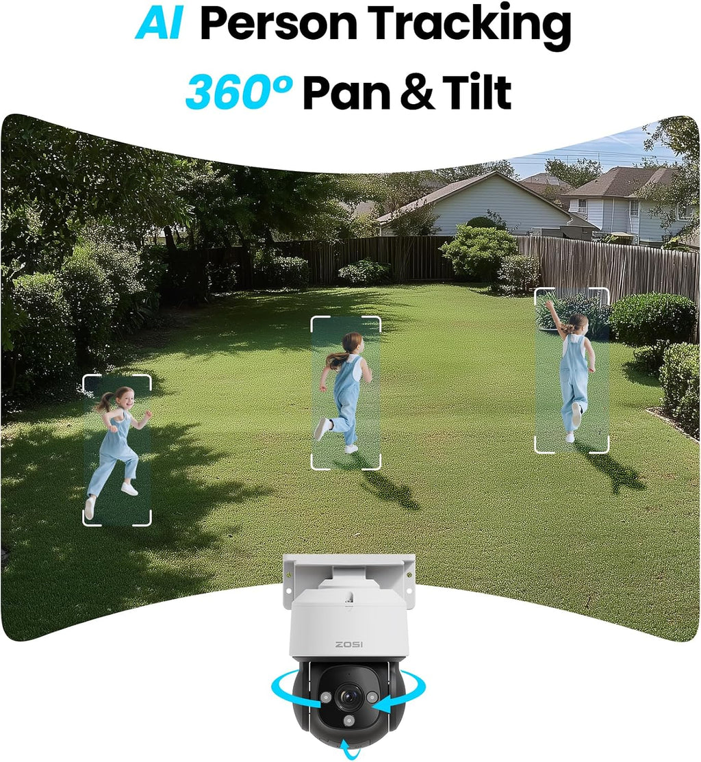ZOSI C290 4K 16CH POE Security Camera System for 24/7 Recording, 8 x 8MP Wired PoE IP Cameras Outdoor, 360 View, AI Human/Vehicle/Face Detection, Two-Way Talk, Siren Alarm, Auto Tracking, 4TB HDD