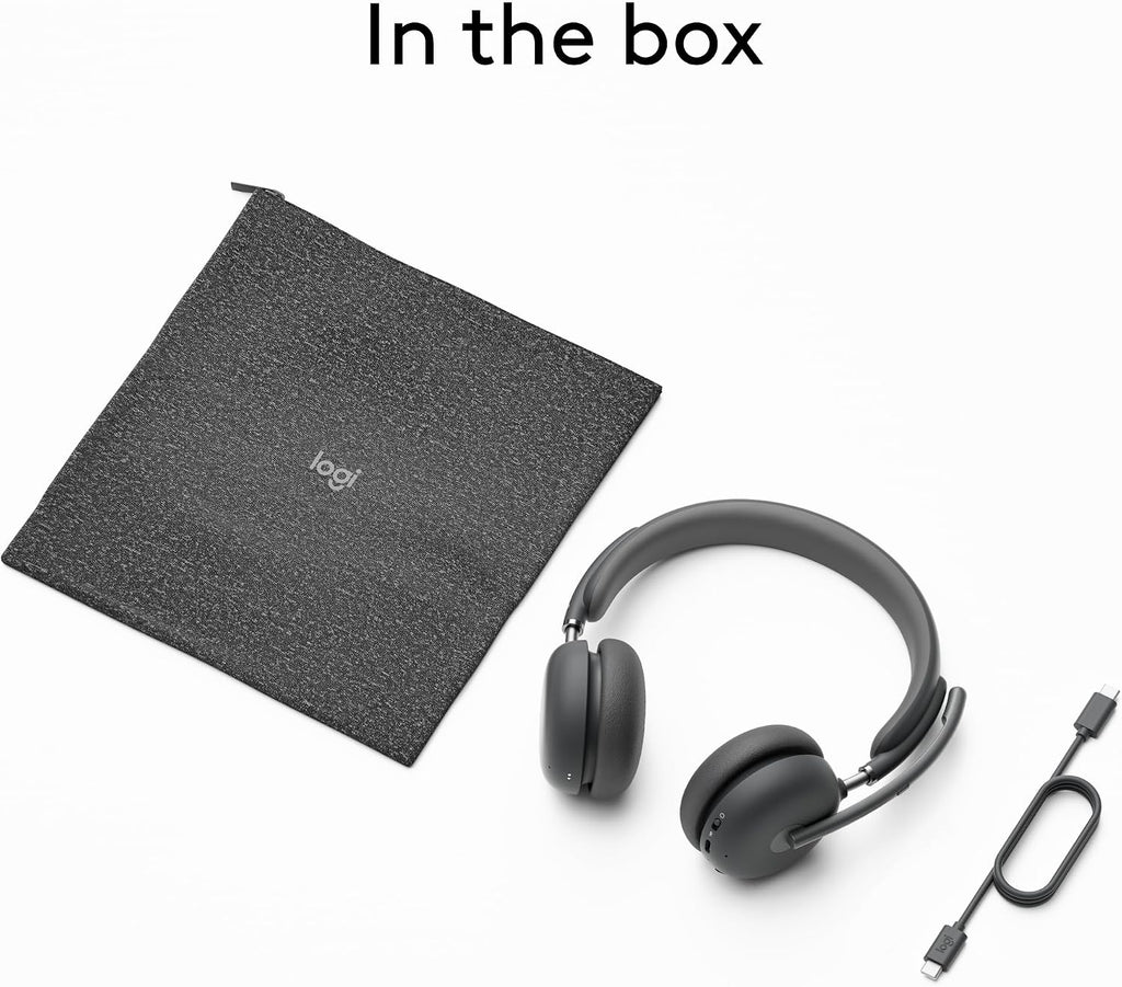 Logitech Zone Wireless 2 Premium Noise Canceling Headset with Hybrid ANC, Certified for Microsoft Teams Over Native Bluetooth and Fast Pair, Engineered for Intel Evo laptops, Graphite