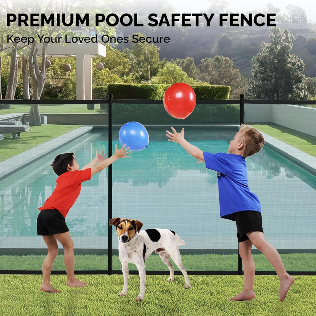 VINGLI Pool Fence 4Ft x 60Ft Swimming Pool Fence in Ground Pool Safety Fencing, Black