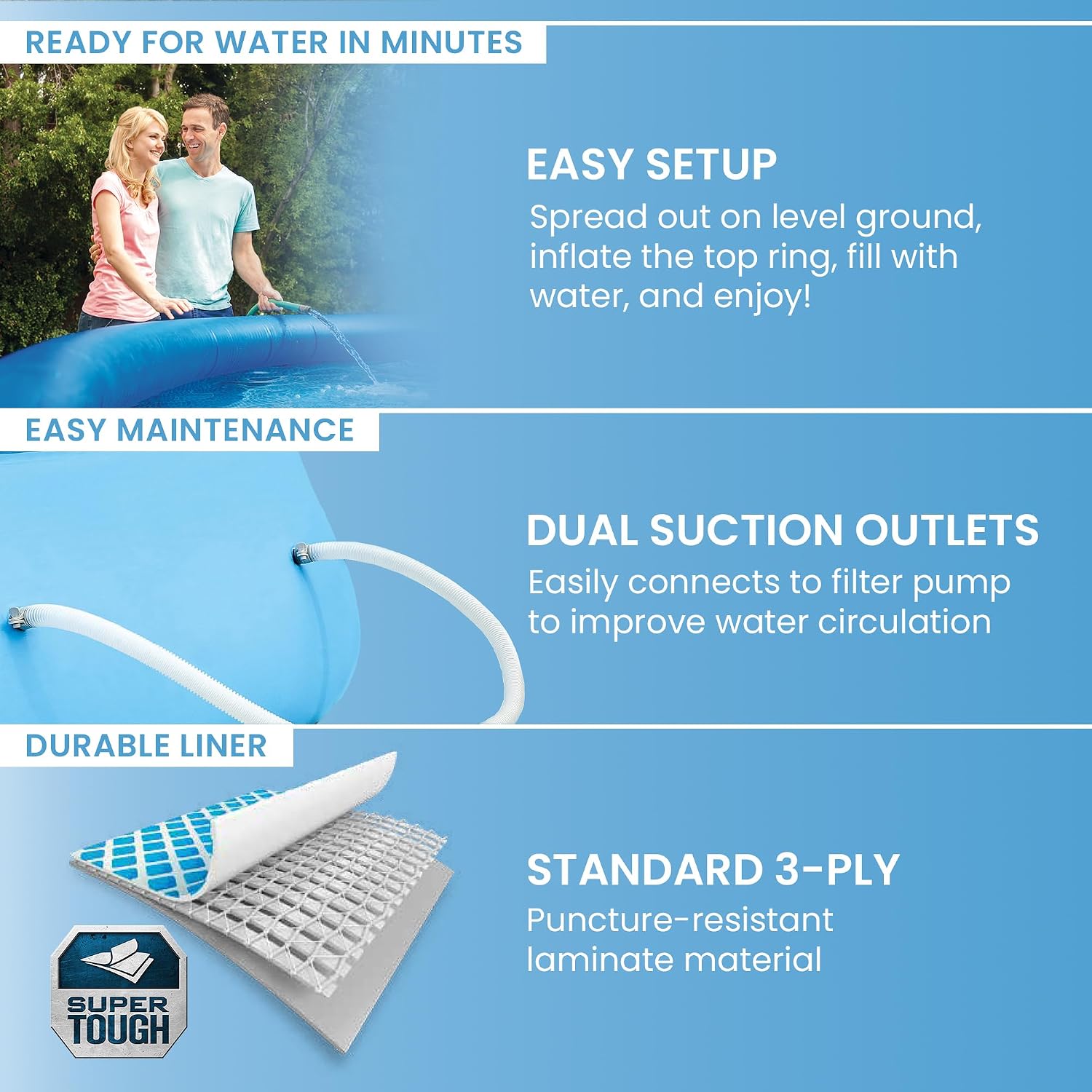 INTEX Easy Set 12 ft x 30in Above Ground Pool Set, Round Inflatable Swimming Pool with 530 GPH Cartridge Filter Pump and Type A Cartridge