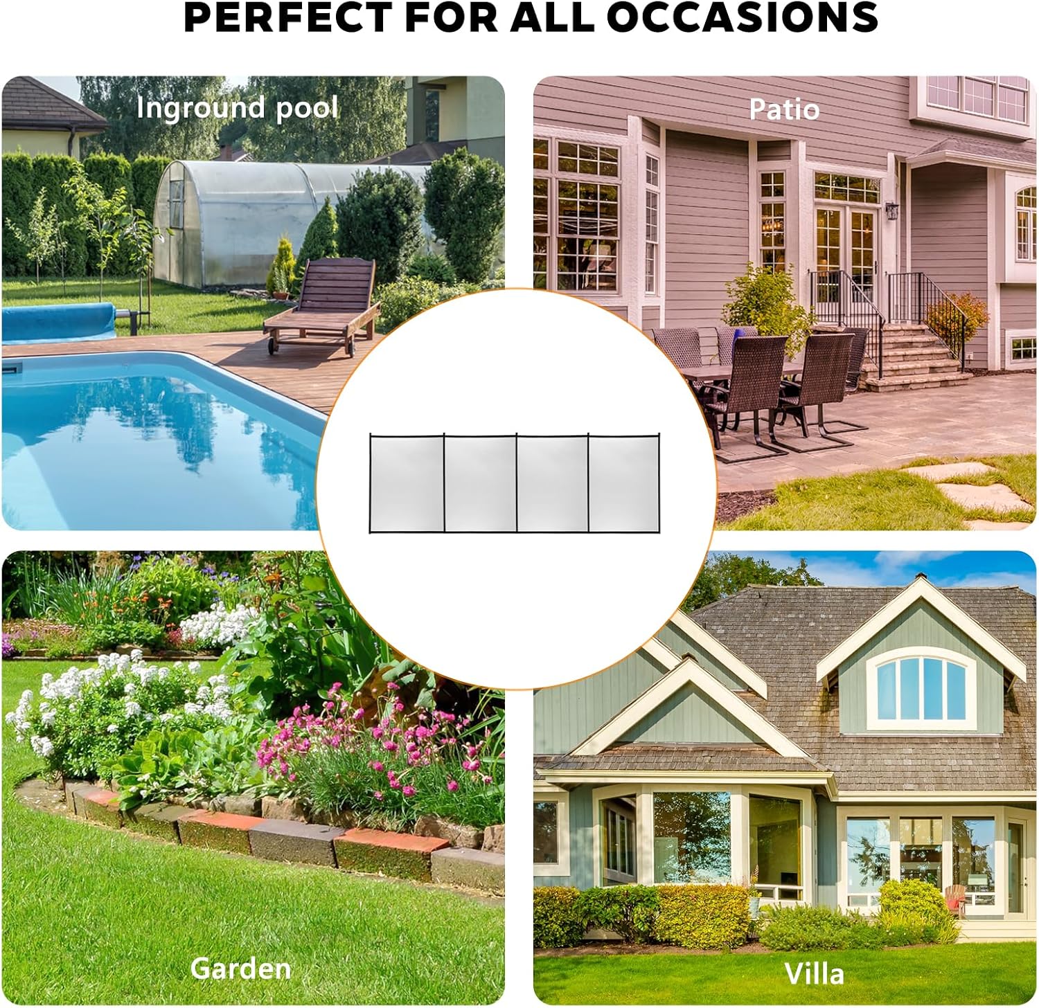 VINGLI Swimming Pool Fence for Ground and Above Pool Safety Fencing, Black (4×72FT)