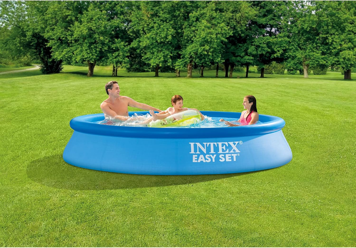 Intex 28117EH Easy Set Inflatable Swimming Pool Set: 10ft x 24in – Includes 330 GPH Cartridge Filter Pump – Puncture-Resistant Material – 813 Gallon Capacity – 18in Water Depth